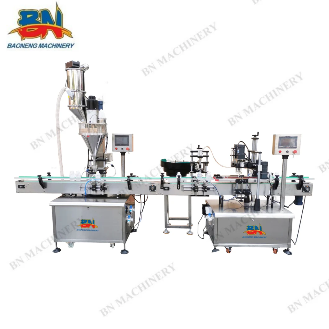 Automatic Bottle/Vial Powder Filling Machine with Bottle Washing Sealing Labeling Packaging Line