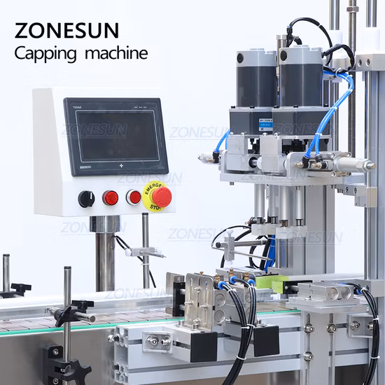 Zonesun Pneumatic Plastic Square Round Glass Bottles Hand Sanitizer Screw Automatic Bottle Capping Machine