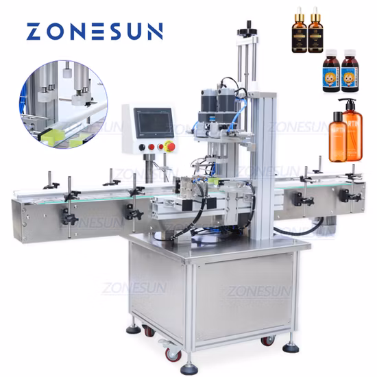 Zonesun Pneumatic Plastic Square Round Glass Bottles Hand Sanitizer Screw Automatic Bottle Capping Machine