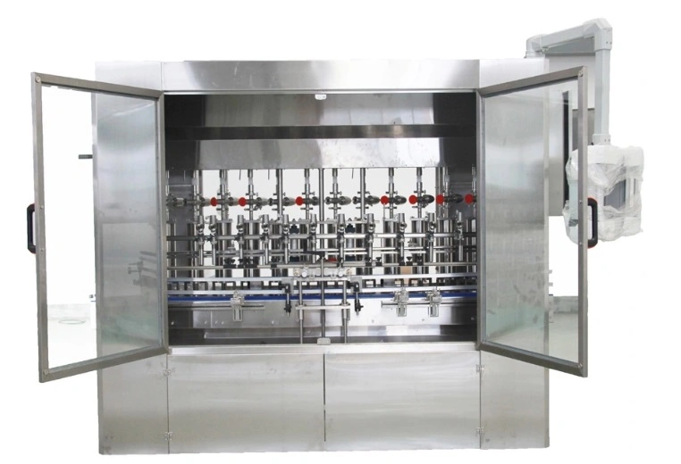 12 Nozzles Automatic Linear Liquid Bottle Gravity Overflow Filling Machine